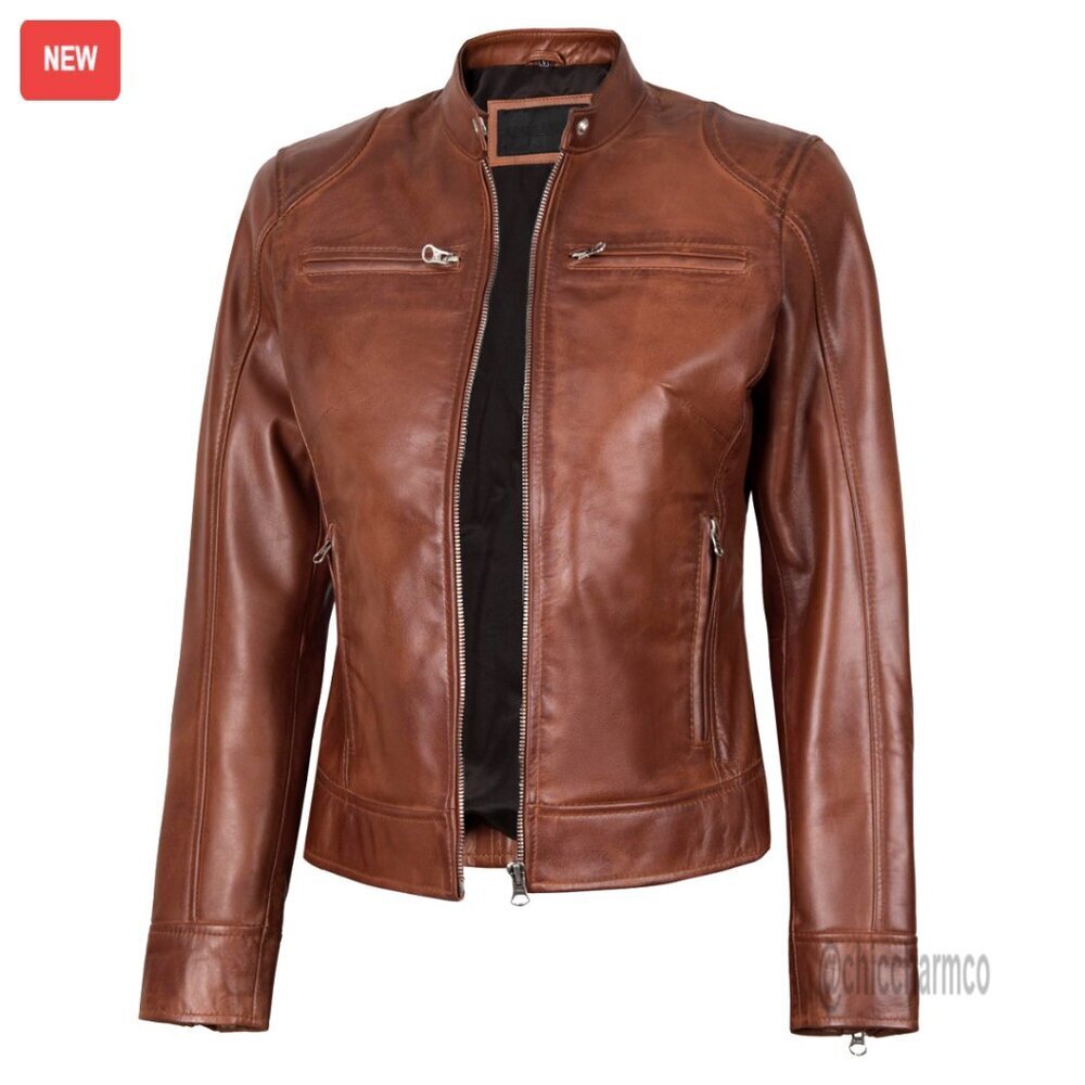 Real Lambskin Leather Jacket Women Stylish Tailored Design